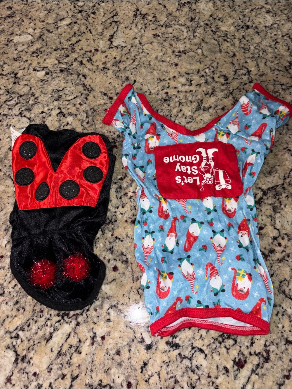 Small dog holiday costumes. See description